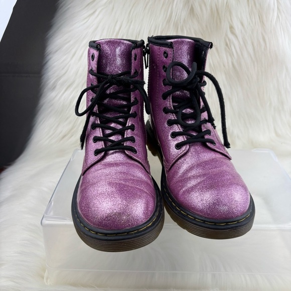 DR.MARTENS GLITTER PURPLE COMBAT BOOTS SIZE 5 Ladies - Picture 1 of 12
